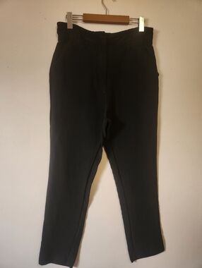 IRO Paris Finovi Black Silk Viscose Blend Slim Leg Trousers Pants FR 36 US S